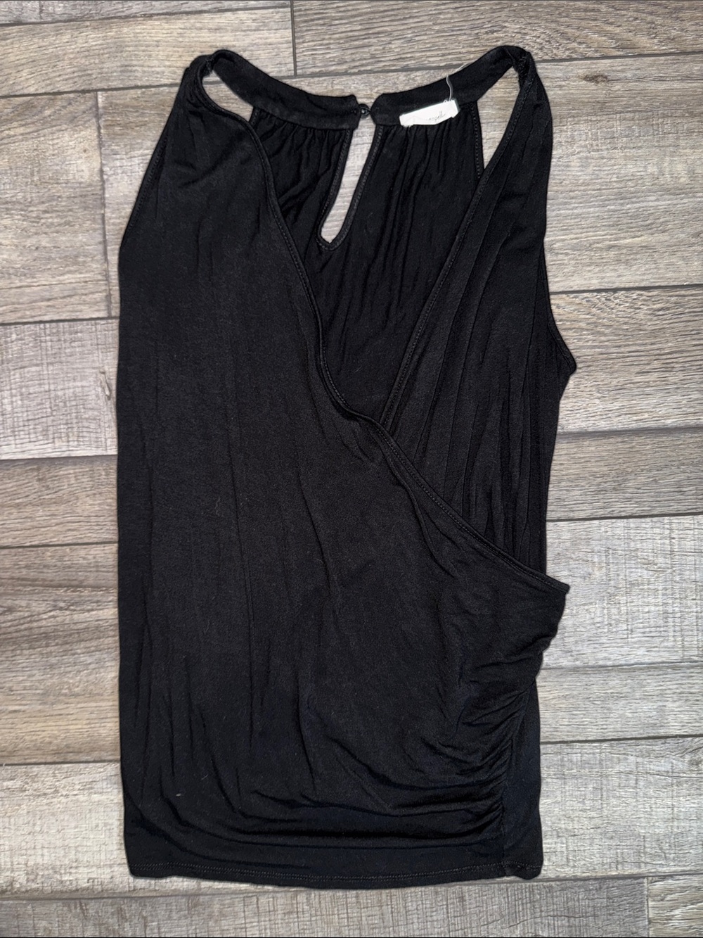 Sleeveless Black Surplice Women's Top (StitchFix)